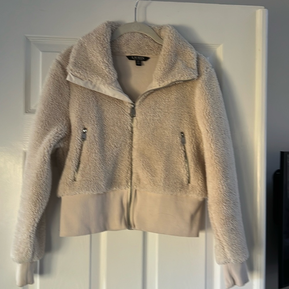 LAUREN Ralph Lauren - Sherpa fleece, collared bomber jacket.
